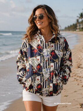 Duffel Sportswear Vintage Nautical Windbreaker Jacket Size Large